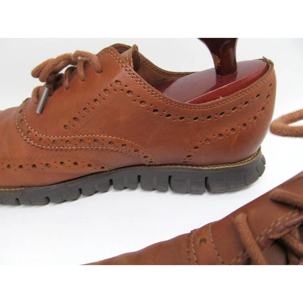 Cole Haan ZeroGrand  Mens Brown Leather Wingtip Oxfords Size US 12 M
